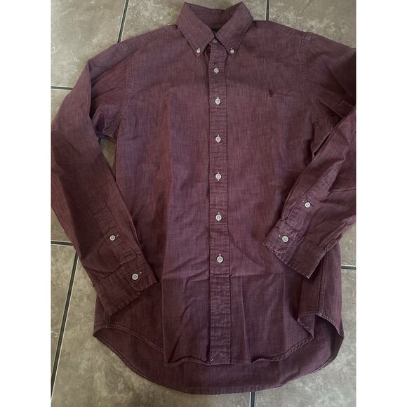 Ralph Lauren M Casual LS Button Shirt Slim Fit Red - Picture 1 of 6